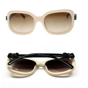 CHANEL Ivory and Black Sunglasses with Brown Gradient Lenses